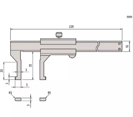 Mitutoyo 536-145 caliper with vernier scale for inside grooves 10-150 mm/0.05
