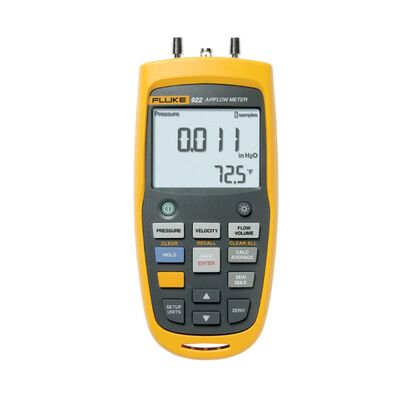 Fluke 922 Airflow Meter and Micromanometer with Differential and Static Pressure, Bright Backlit Display, and 99 Point Data Storage