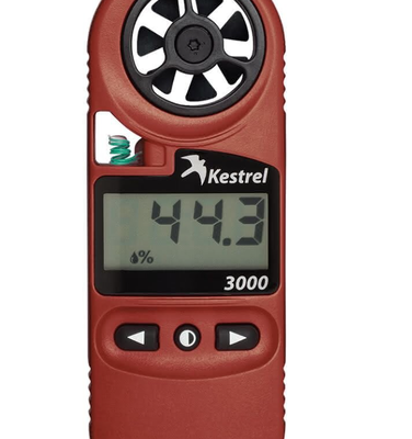 Kestrel 3000 color  red Weather Meter，Calculates relative humidity, heat index, wind chill, wind speed and more.