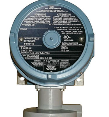 United Electric (UE) H122-376, 0 to 500 PSI Set Point Range, 1/4 NPT 316L SS,120 Series Pressure and Temperature Switch