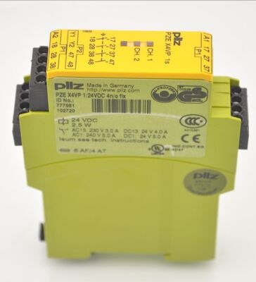 Pilz 774730 Safety Relay, E-STOP Monitoring, 1/2 Ch, 3NO 1NC, 24 VDC, Screw, PNOZ Series