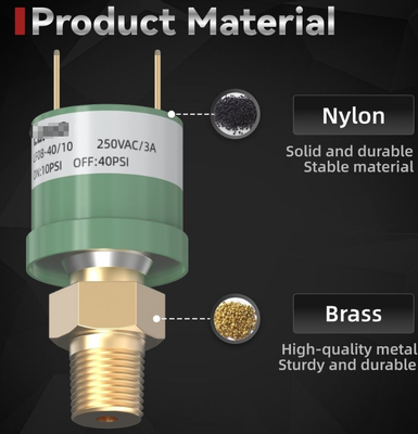 LF08 HVAC IP67 SPDT Smart Pressure Switch 0.2~45bar Range Water Fan Compressor Protection Air Conditioning 250V