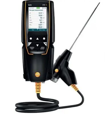 Original Testo 310 Flue Gas Analyzer with ±0.2 Vol.% Accuracy, -4° to 752 °F Measuring Range, and 0.1 °F / 0.1 °C Resolution
