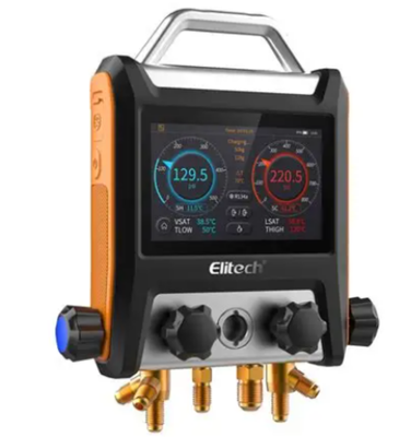 Elitech MS-4000 4-Way Smart Digital Manifold Gauge with 5" Touch Screen and 1-Year Warranty
