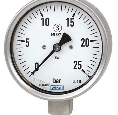 Wika Bourdon Tube Druckmessgeräte Modelle 233.53, 232.53 Serie aus Edelstahl