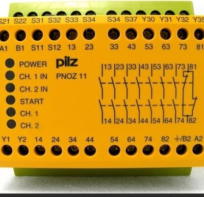 Pilz 774730 Safety Relay, E-STOP Monitoring, 1/2 Ch, 3NO 1NC, 24 VDC, Screw, PNOZ Series