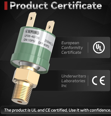 LF08 HVAC IP67 SPDT Smart Pressure Switch 0.2~45bar Range Water Fan Compressor Protection Air Conditioning 250V